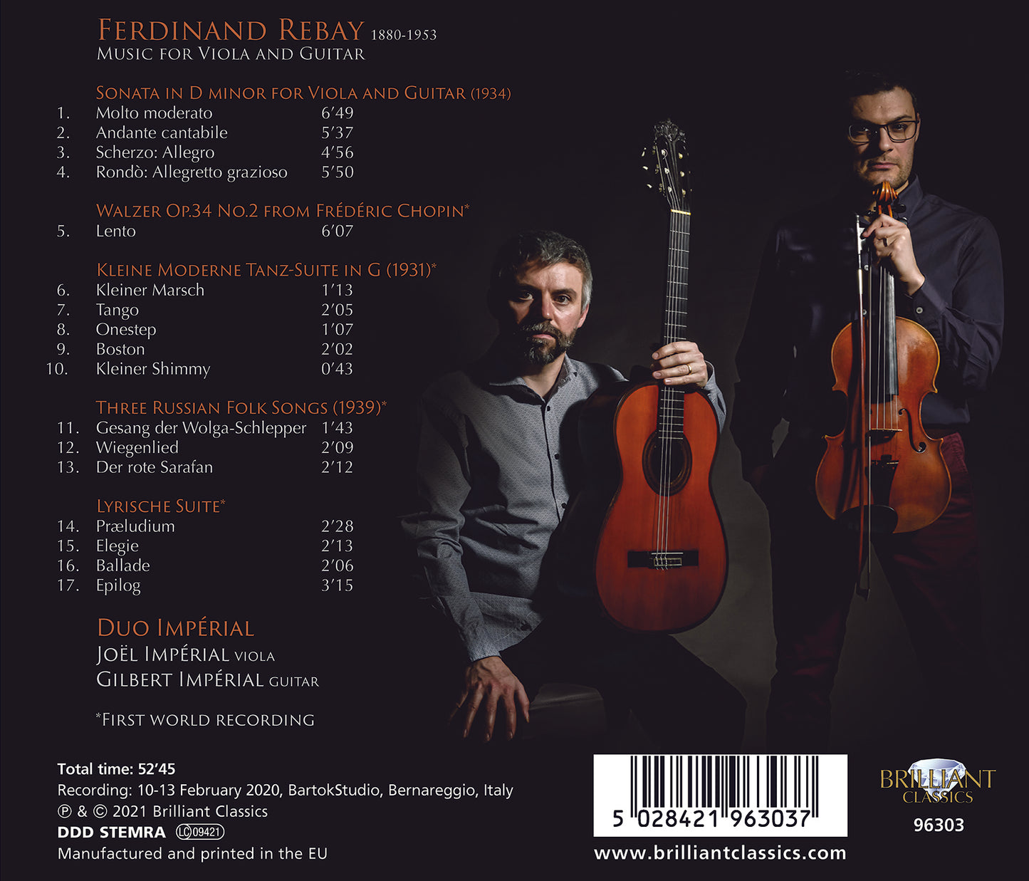 Rebay: Music For Viola And Guitar