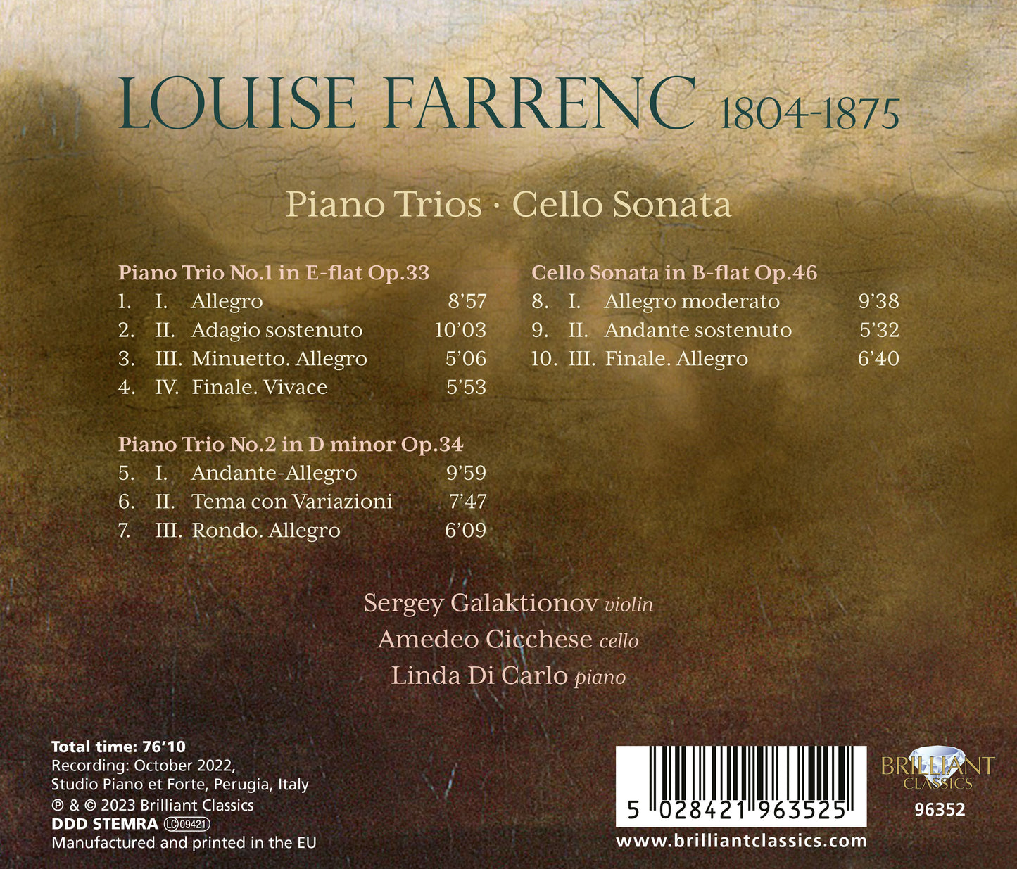 Farrenc: Piano Trios; Cello Sonata
