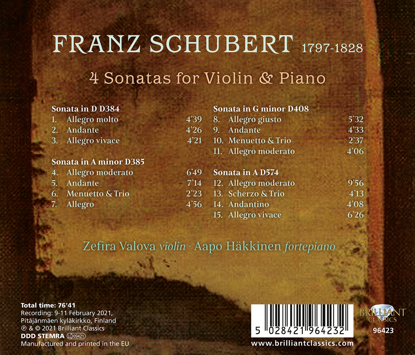 4 Sonatas For Violin & Piano