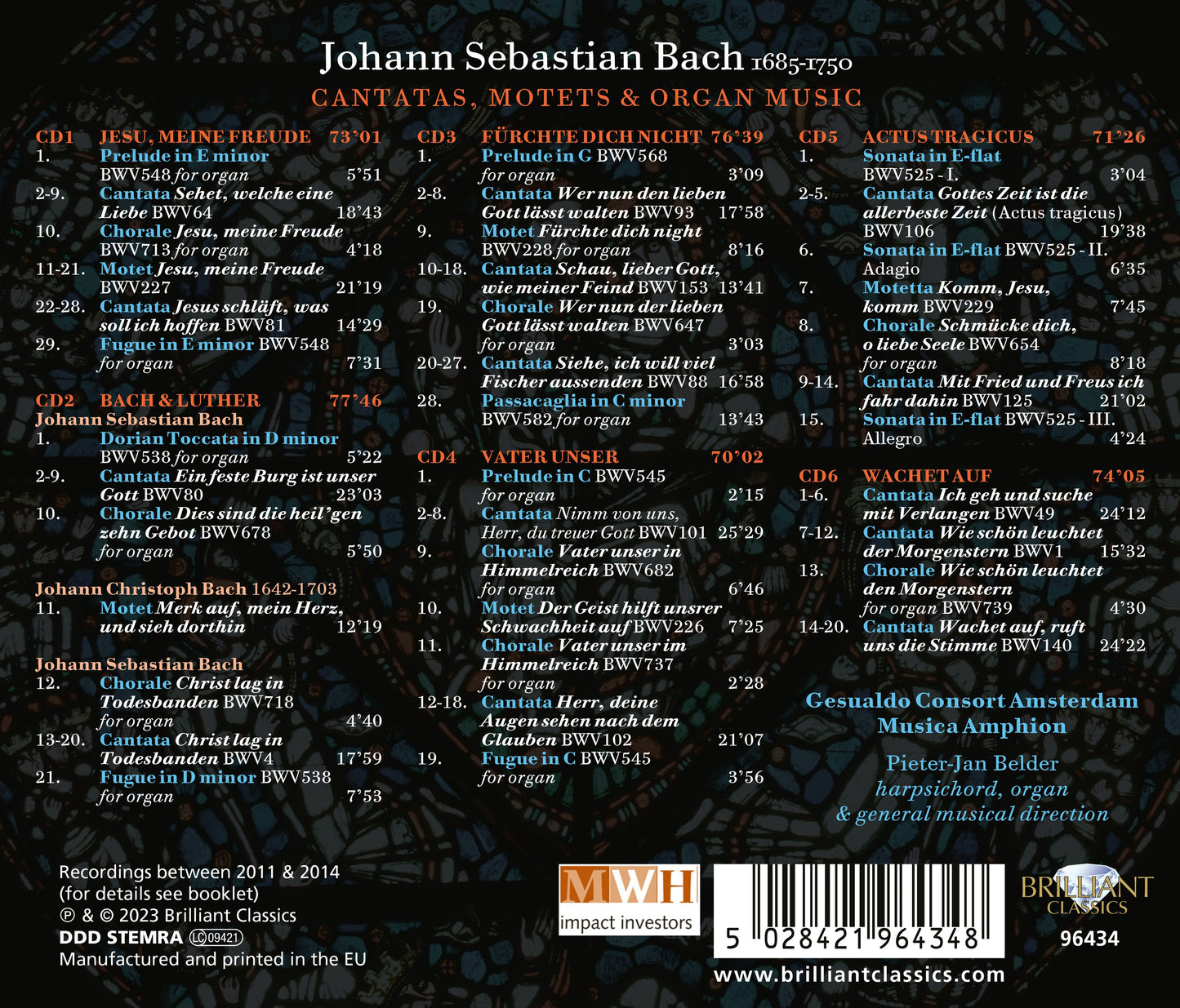 J.S. Bach: Cantatas, Motets & Organ Music