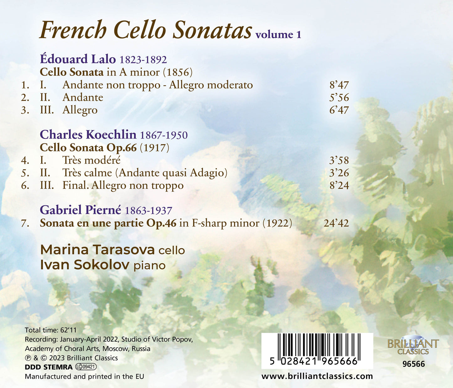 Lalo, Koechlin & Pierne: French Cello Sonatas, Vol. 1