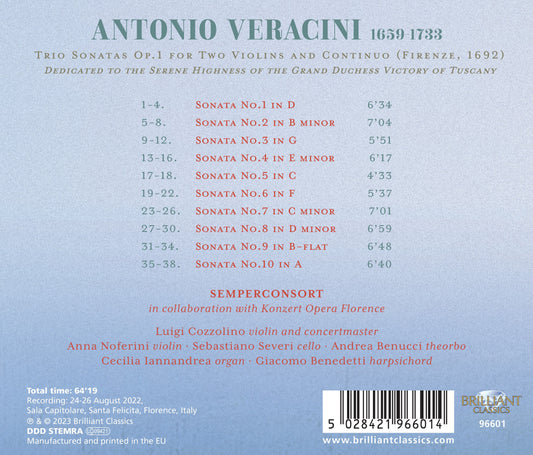 Veracini: Trio Sonatas, Op. 1