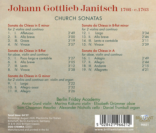 Janitsch: Church Sonatas
