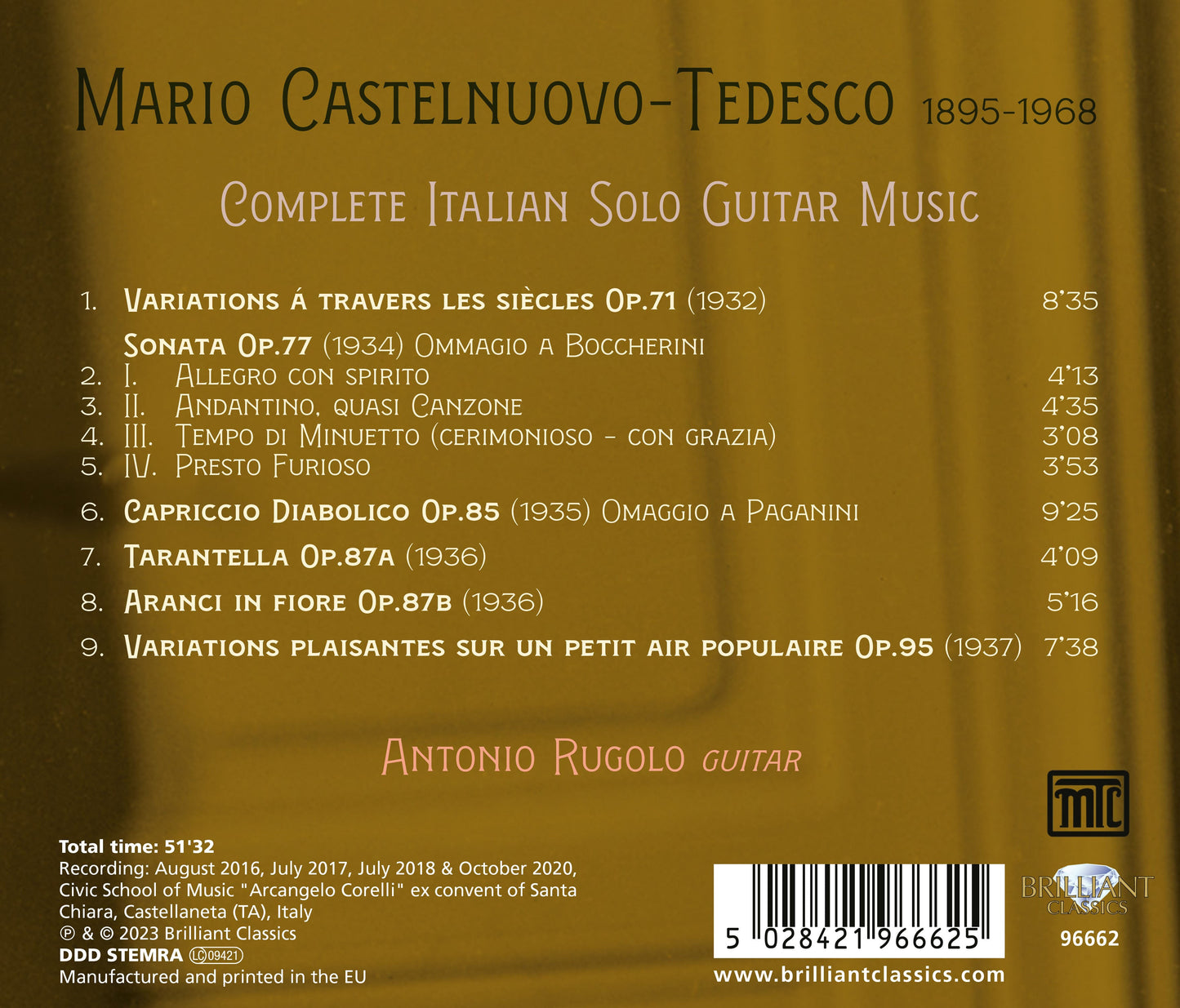 Castelnuovo-Tedesco: Complete Italian Solo Guitar Music