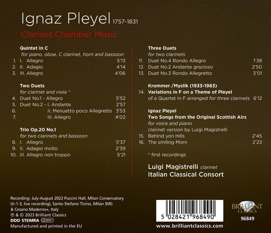 Pleyel: Clarinet Chamber Music