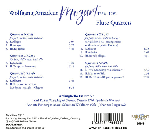 Mozart: Flute Quartets
