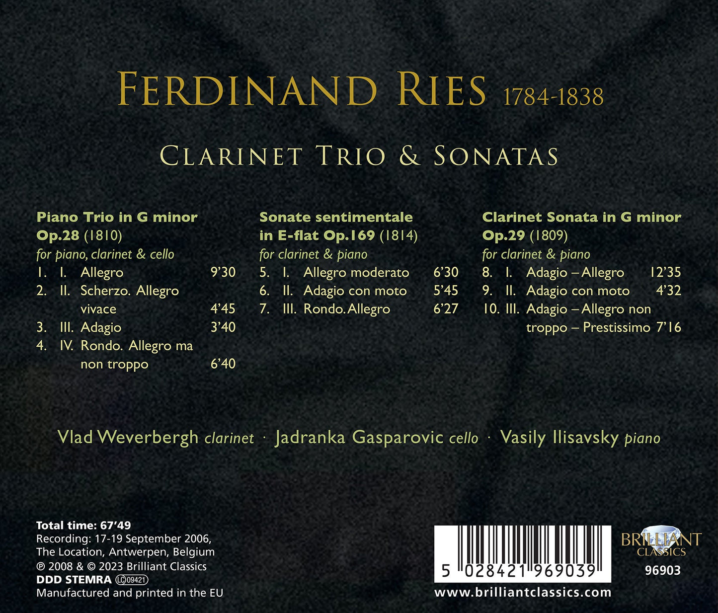 Ries: Clarinet Trio & Sonatas
