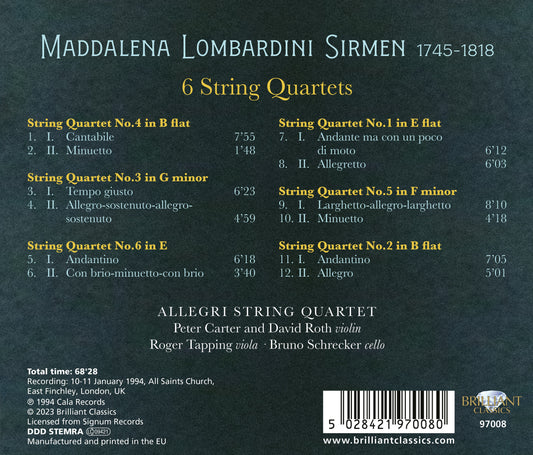 Sirmen: 6 String Quartets