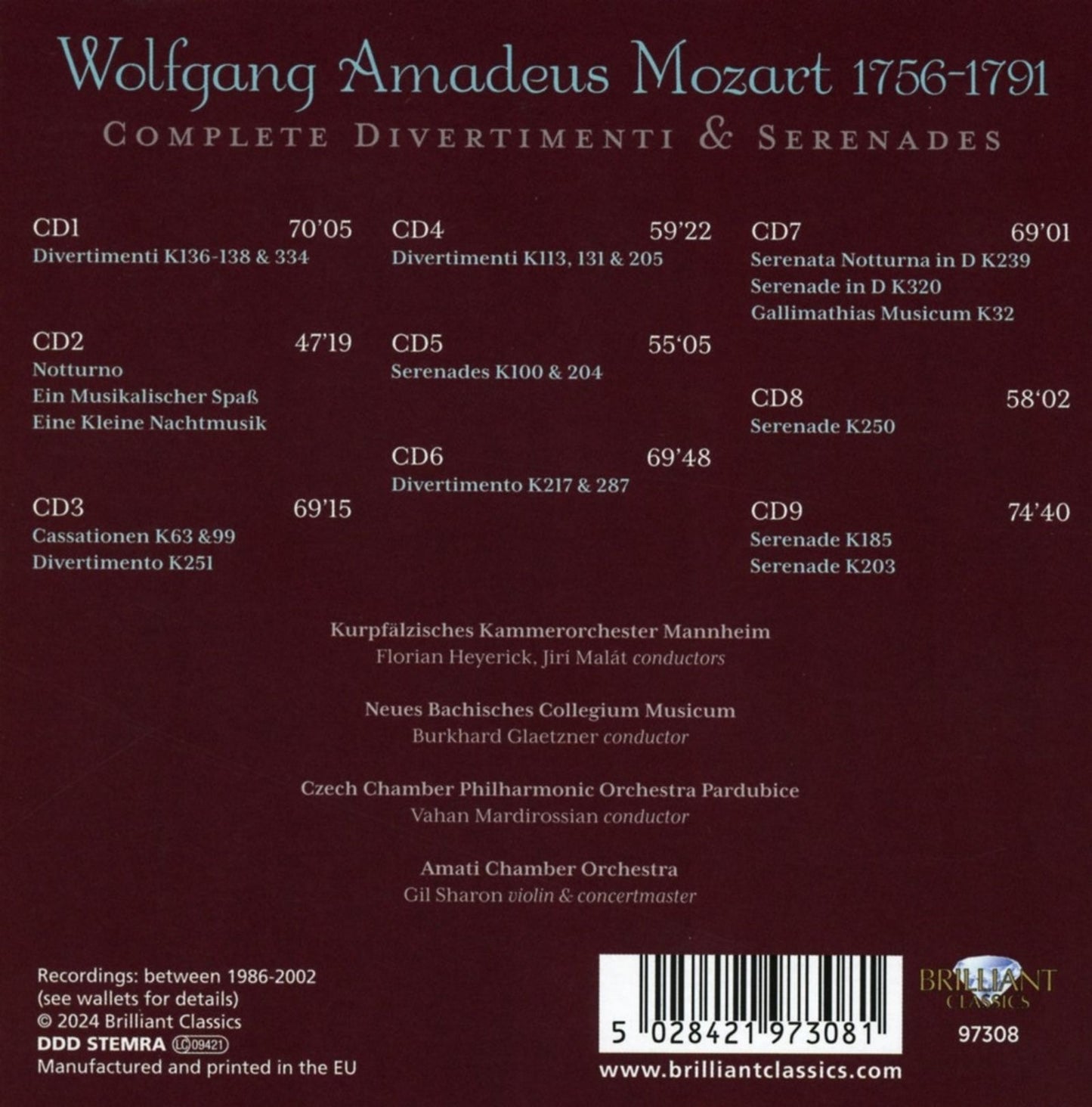 Mozart: Complete Divertimenti & Serenades