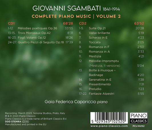 Sgambati: Complete Piano Music, Vol. 2  Gaia Federica Caporiccio