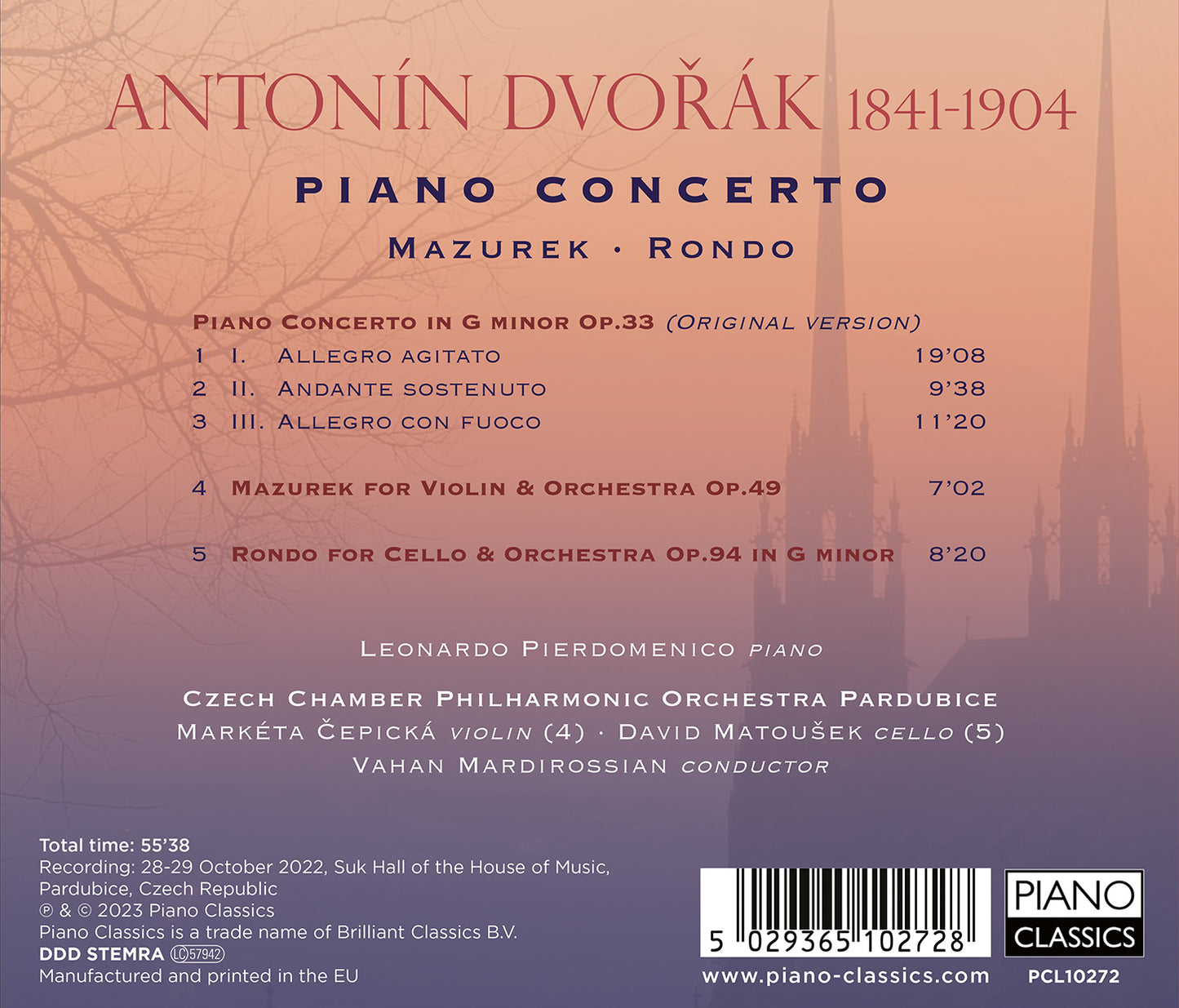 Dvorak: Piano Concerto; Mazurek; Rondo