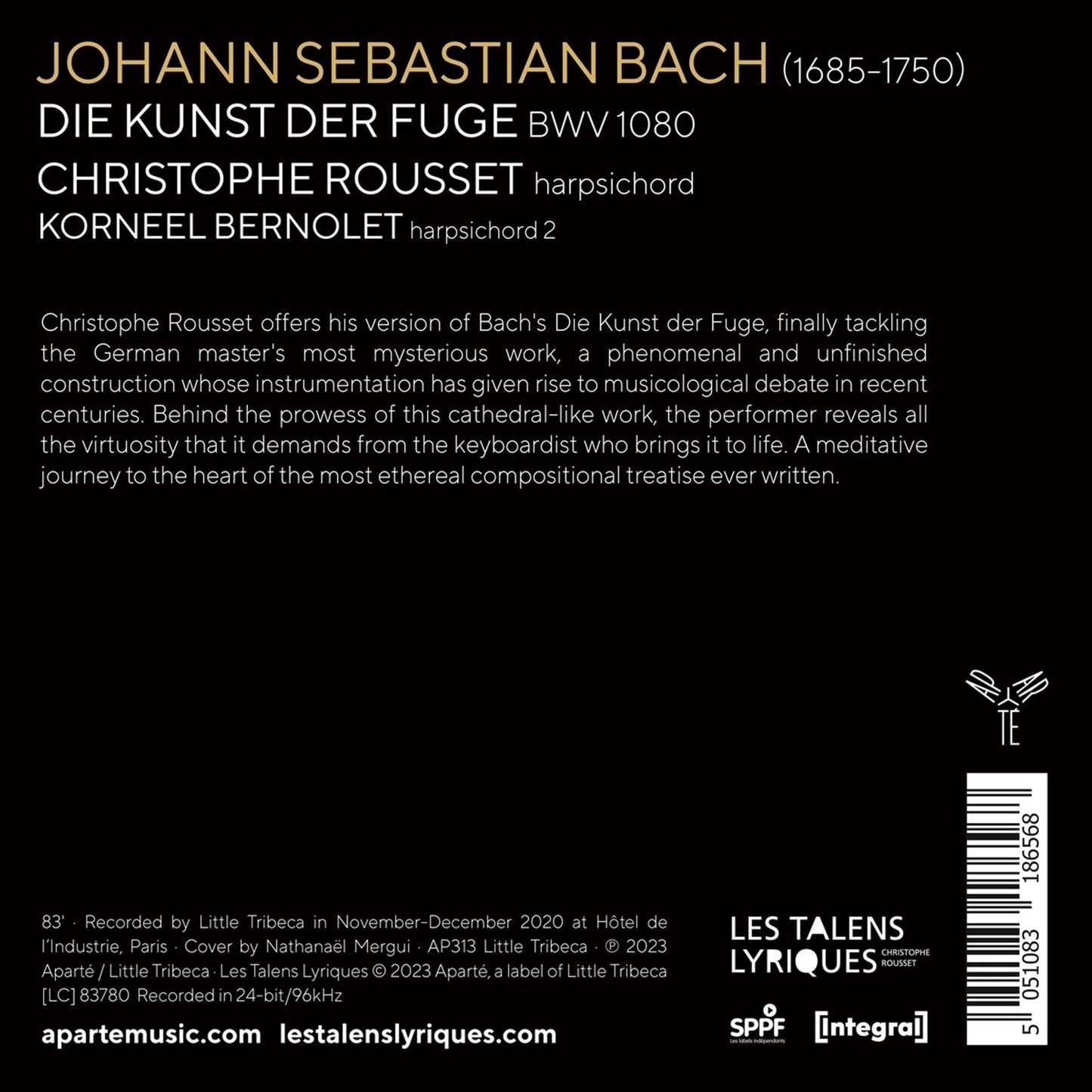 BACH: DIE KUNST DER FUGE BWV 1080