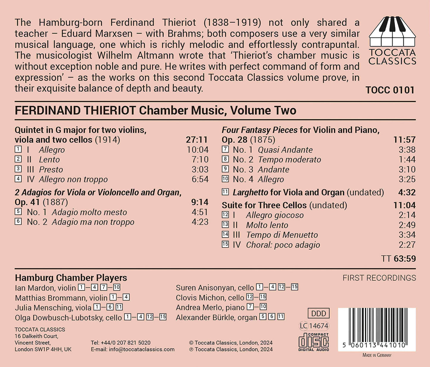 Thieriot: Chamber Music, Vol. 2