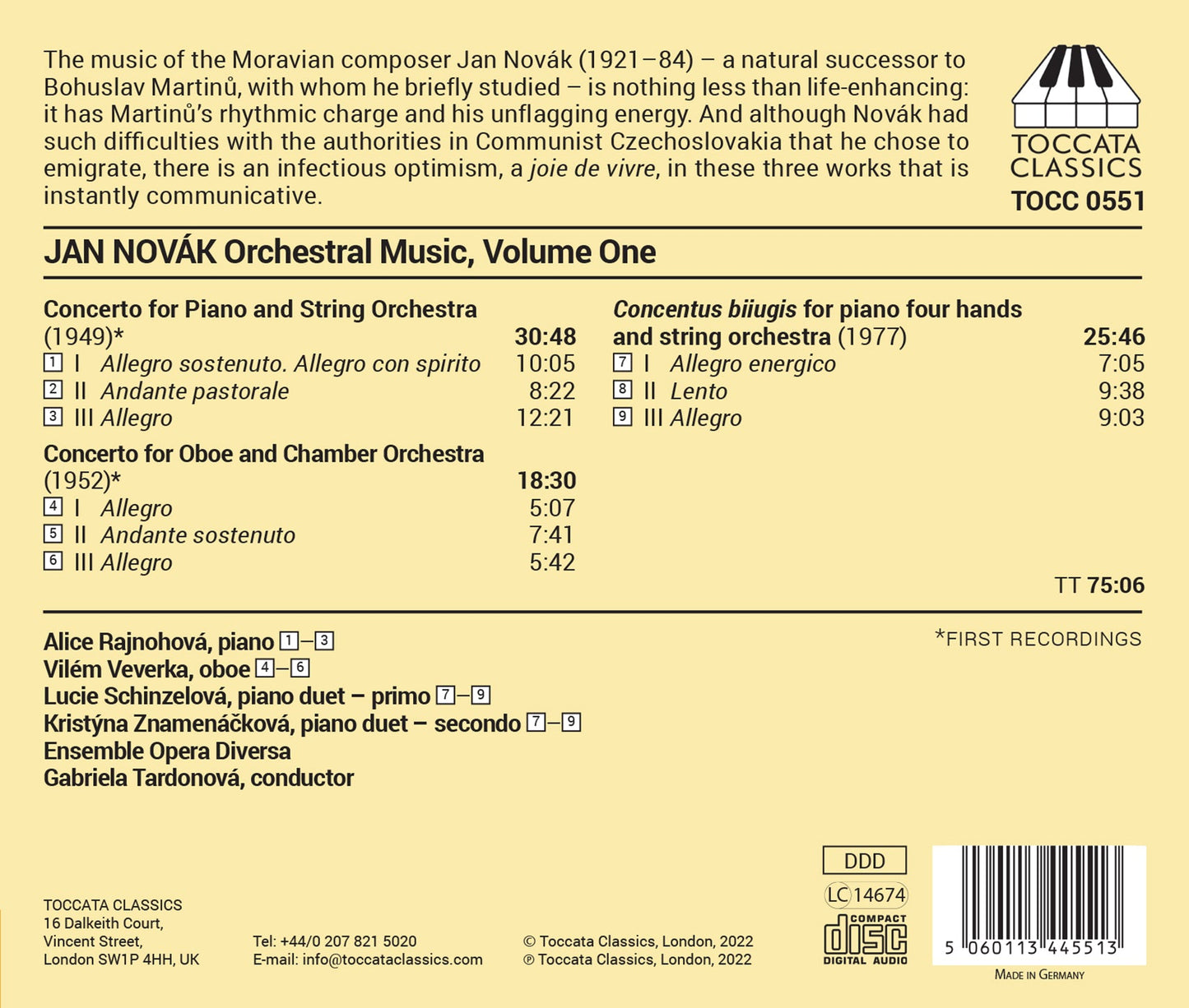 Novak: Orchestral Music, Vol. 1