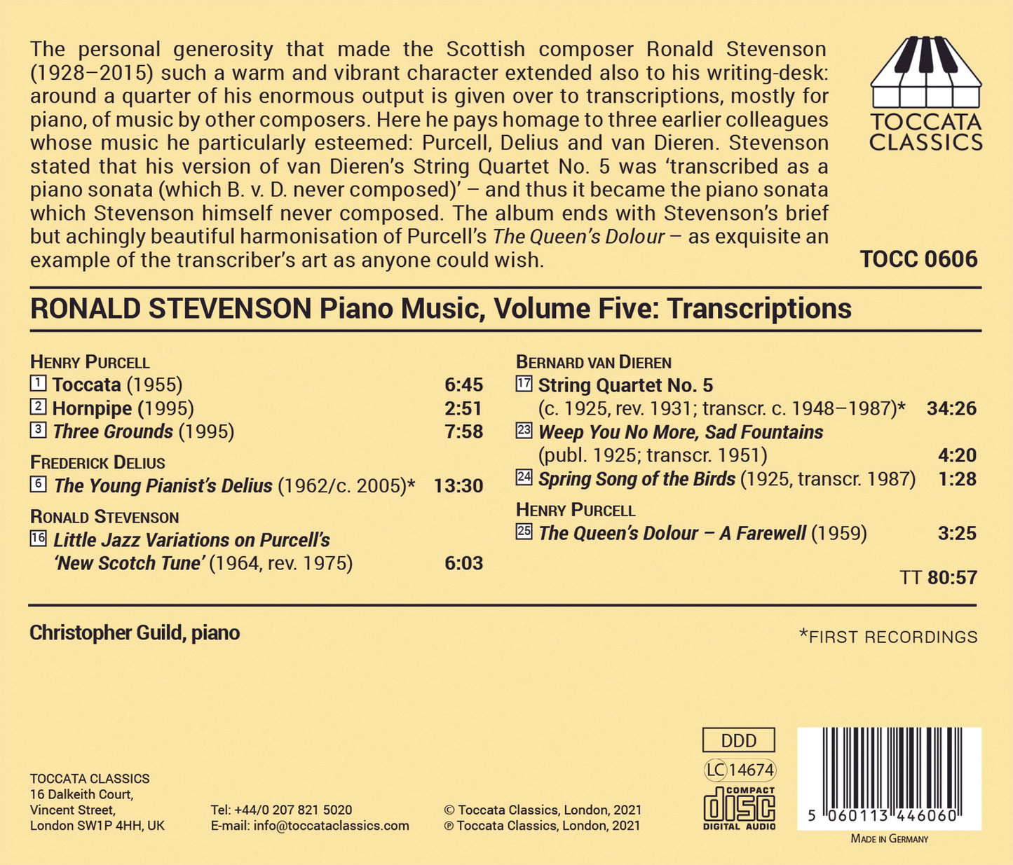 Ronald Stevenson: Piano Music, Volume Five