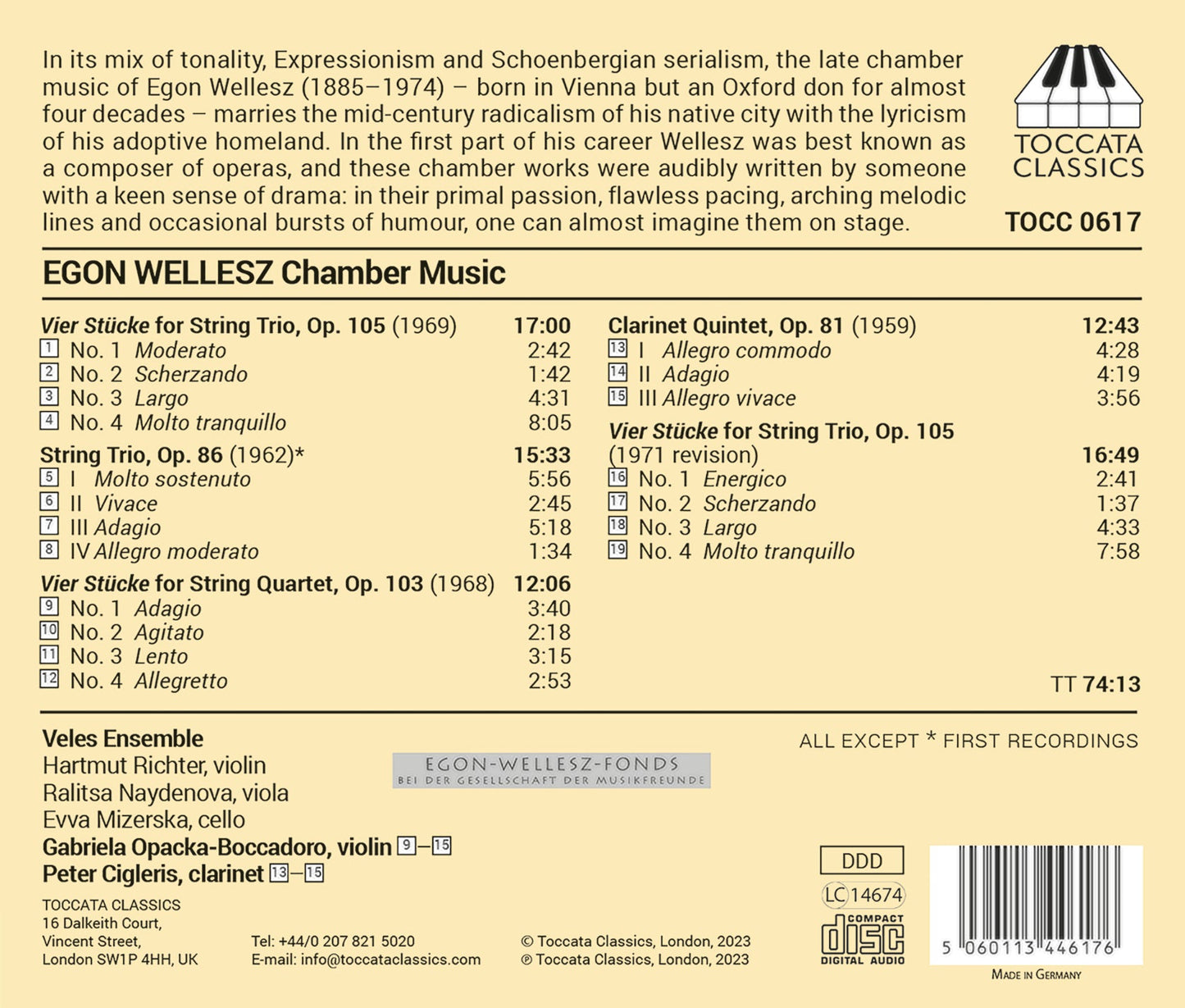 Wellesz: Chamber Music