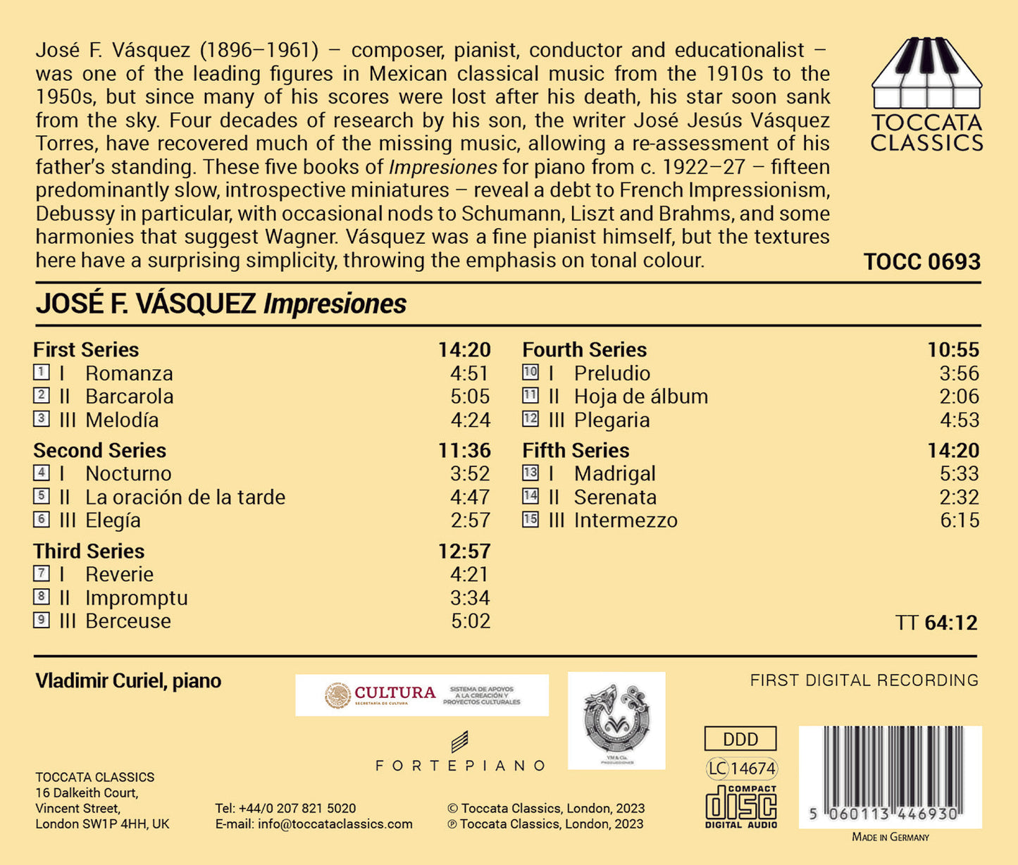Vasquez: The Complete Impresiones for Piano