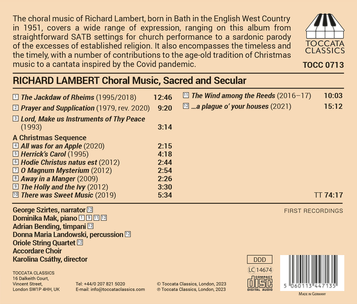 Lambert: Choral Music, Sacred & Secular