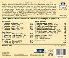Kepitis: Piano Miniatures from the Manuscripts, Vol. 1