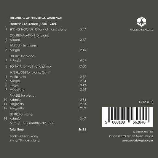 Laurence: The Music Of Frederick Laurence  Jack Liebeck, Anna Tilbrook