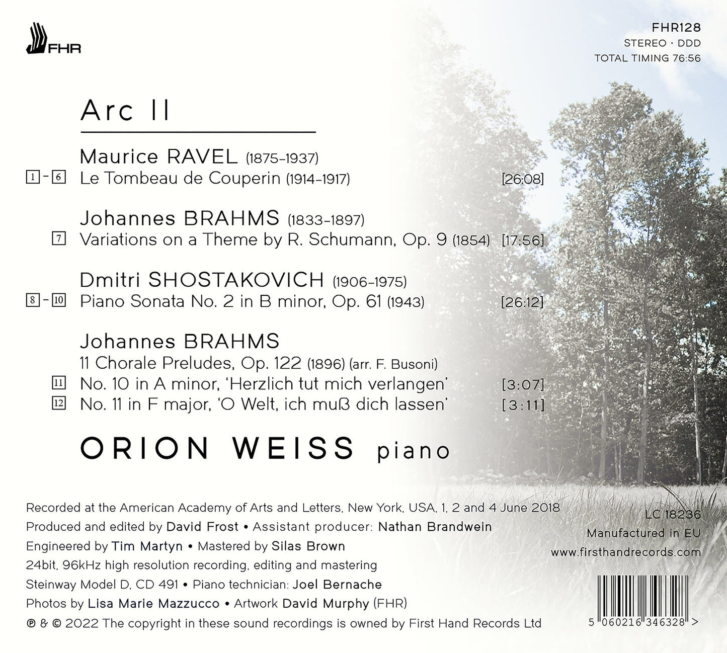 Ravel, Brahms & Shostakovich: Arc Ii  Orion Weiss