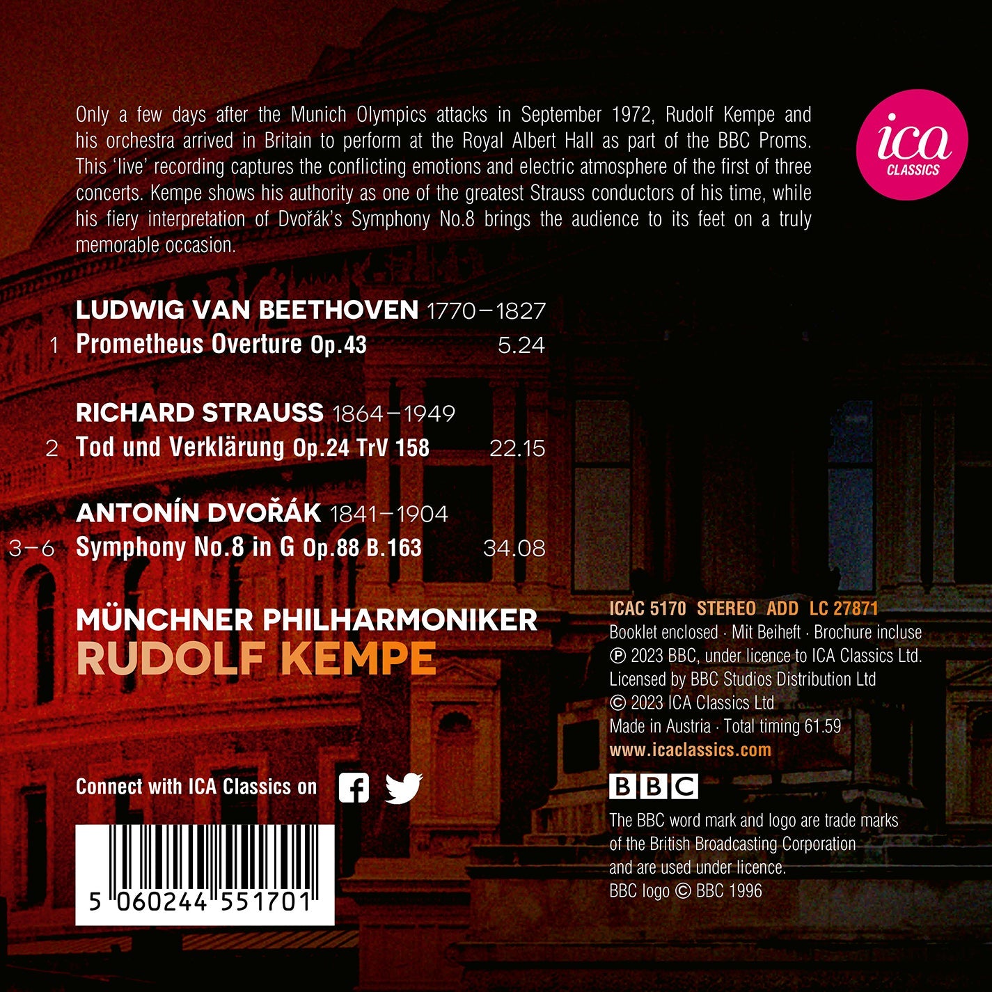 Dvorak: Symphony No. 8; Beethoven: Prometheus Overture; Stra