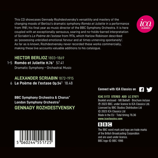 Berlioz: Romeo et Juliette; Scriabin: Le Poeme de l’extase