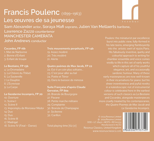Poulenc: Les oeuvres de sa jeunesse