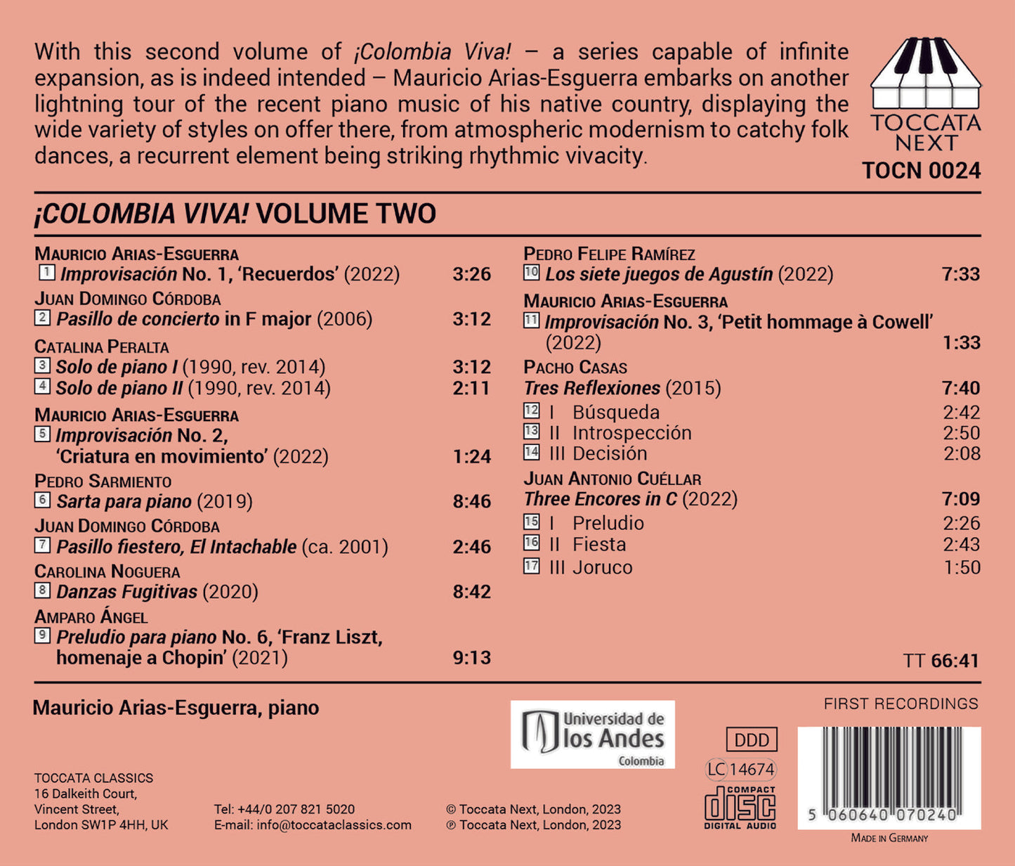 ¡COLOMBIA VIVA!, Vol. 2 - Piano Music