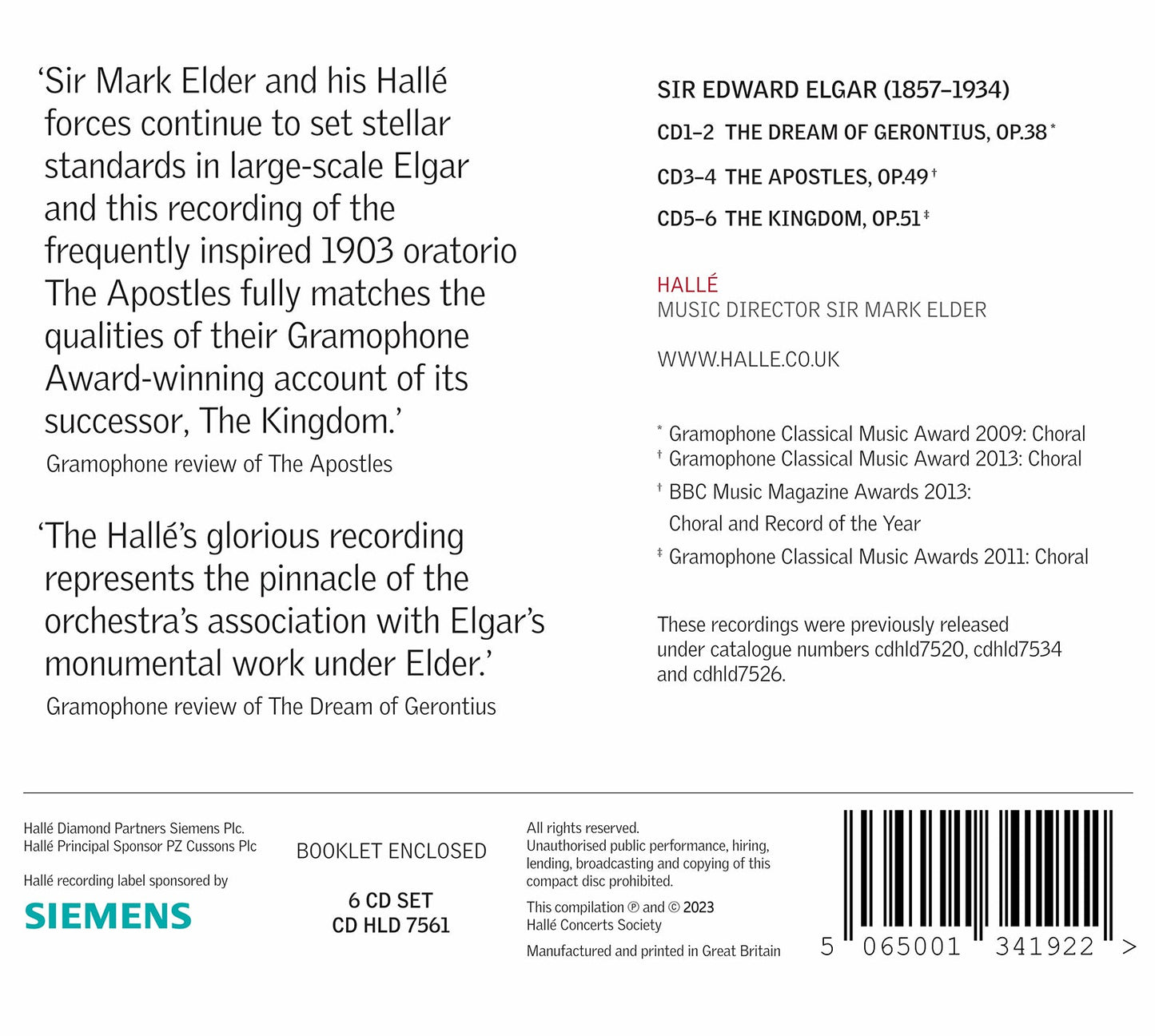 Elgar: The Dream Of Gerontius; The Apostles; The Kingdom