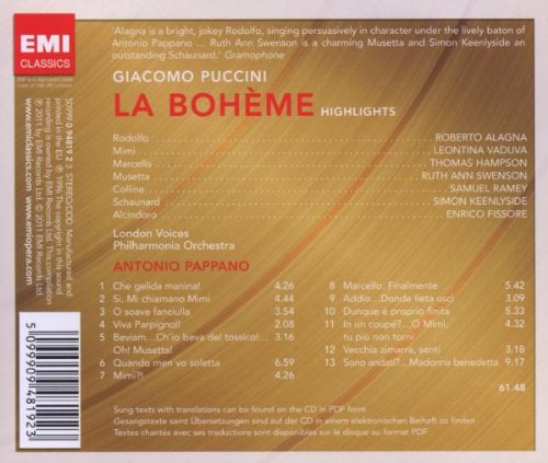 Puccini: La Boheme(Highlights)  Opera Series, Alagna, Roberto