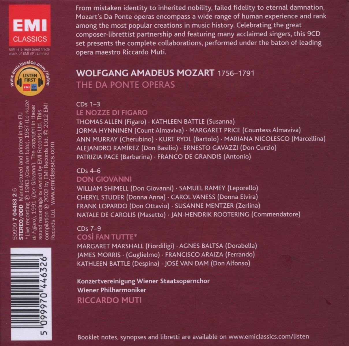 Mozart: The Da Ponte Operas  Muti, Riccardo