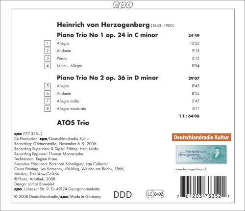 Herzogenberg, H. Von: Piano Trios Nos. 1 and 2