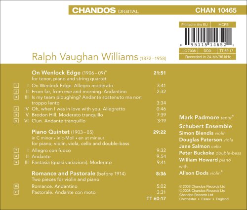 VAUGHAN WILLIAMS: On Wenlock Edge / Piano Quintet / Romance