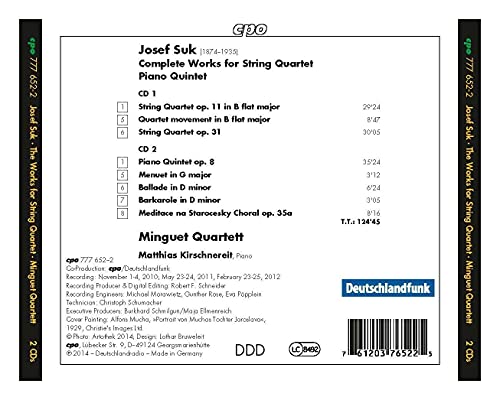 Suk: Complete Works for String Quartet