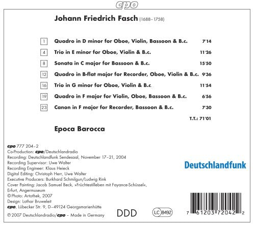 FASCH: Bassoon Sonata / 3 Quartets / 2 Trios / Canon