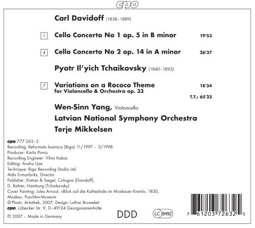 DAVIDOFF: Cello Concertos Nos. 1 and 2 / TCHAIKOVSKY: Variat
