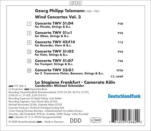 Telemann: Wind Concertos, Vol. 3