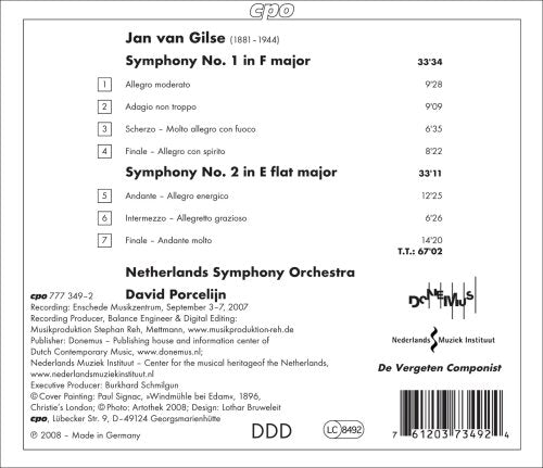 Gilse, J. Van: Symphonies Nos. 1 and 2