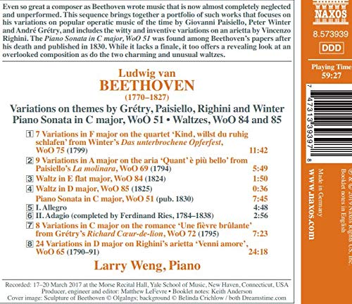 Beethoven: Variations on themes by Grétry, Paisiello,  Righi