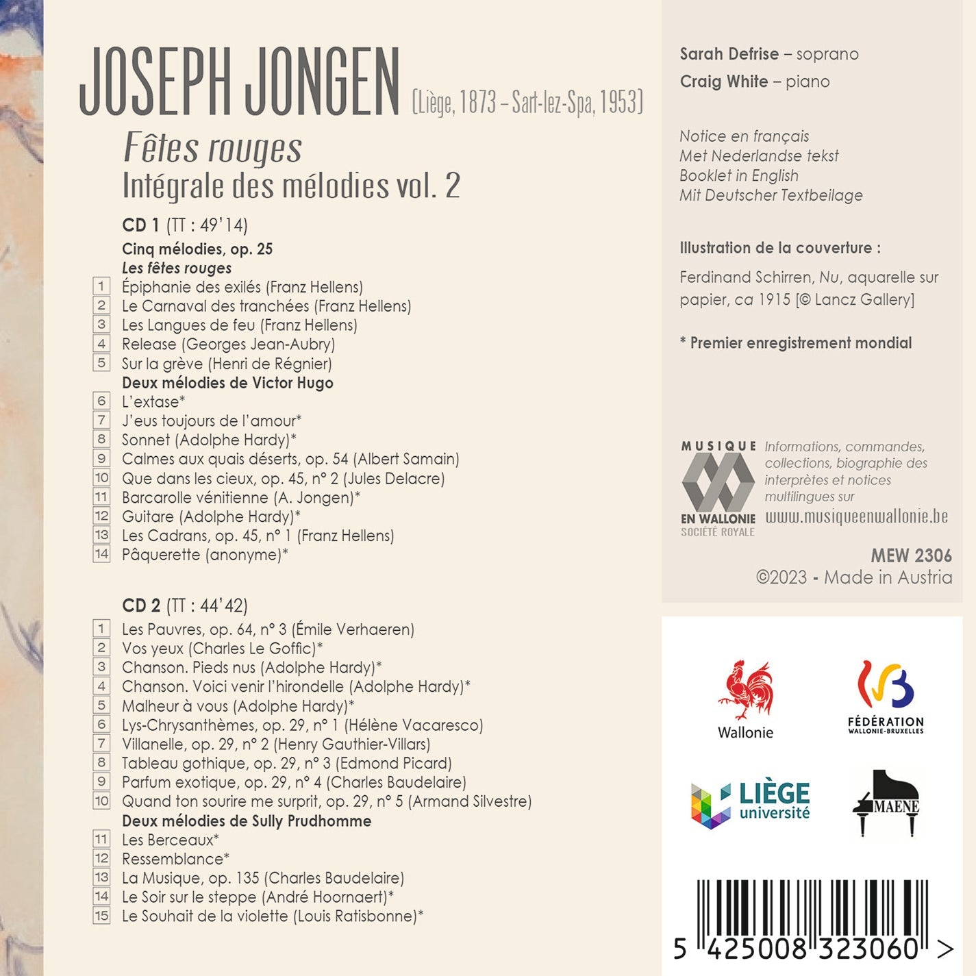 Jongen: Fetes rouges (Integrale des melodies, Vol. 2)