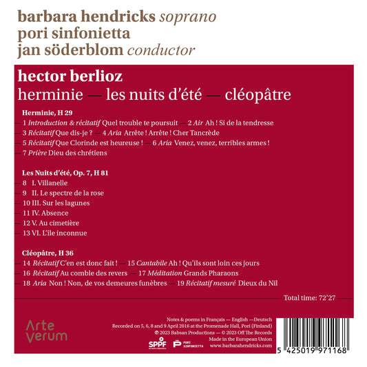Berlioz: Herminie; Les Nuits d'ete; Cleopatre