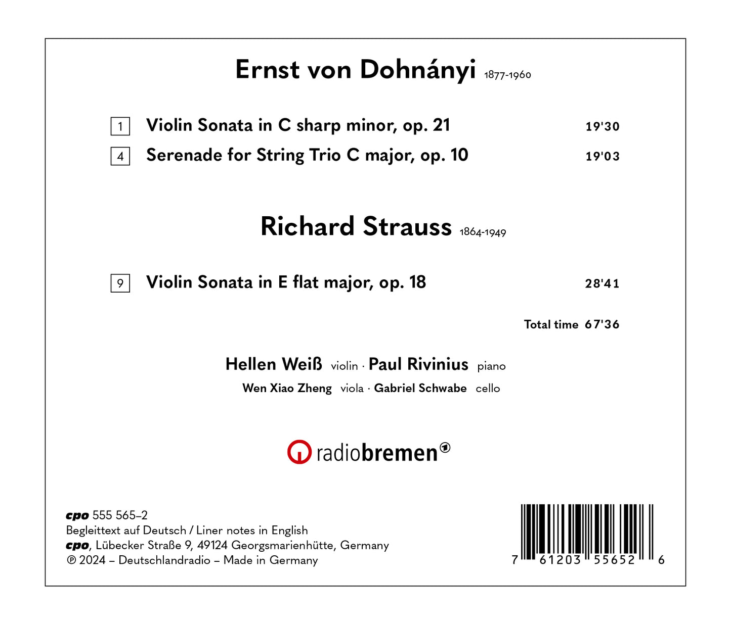 Dohnanyi & Strauss: Chamber Works