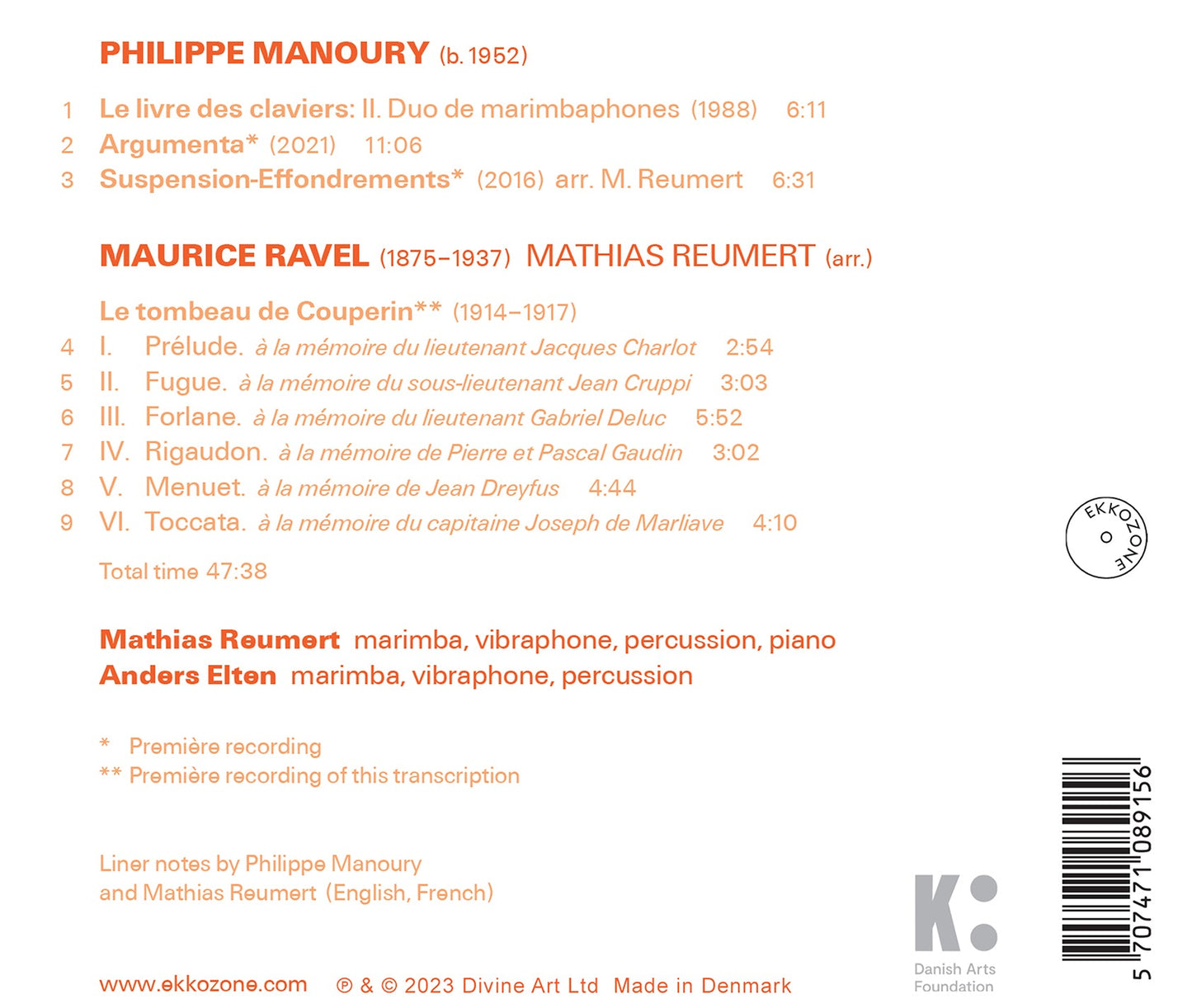 Manoury & Ravel: Argumenta