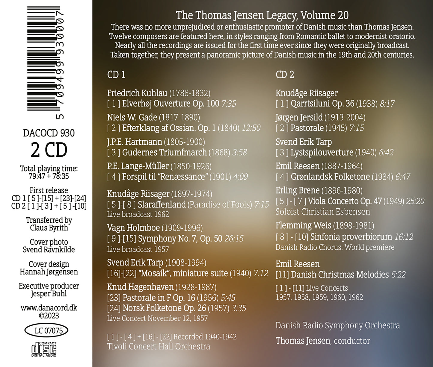 Thomas Jensen Legacy, Vol. 20 / Jensen, Danish Radio Symphony Orchestra