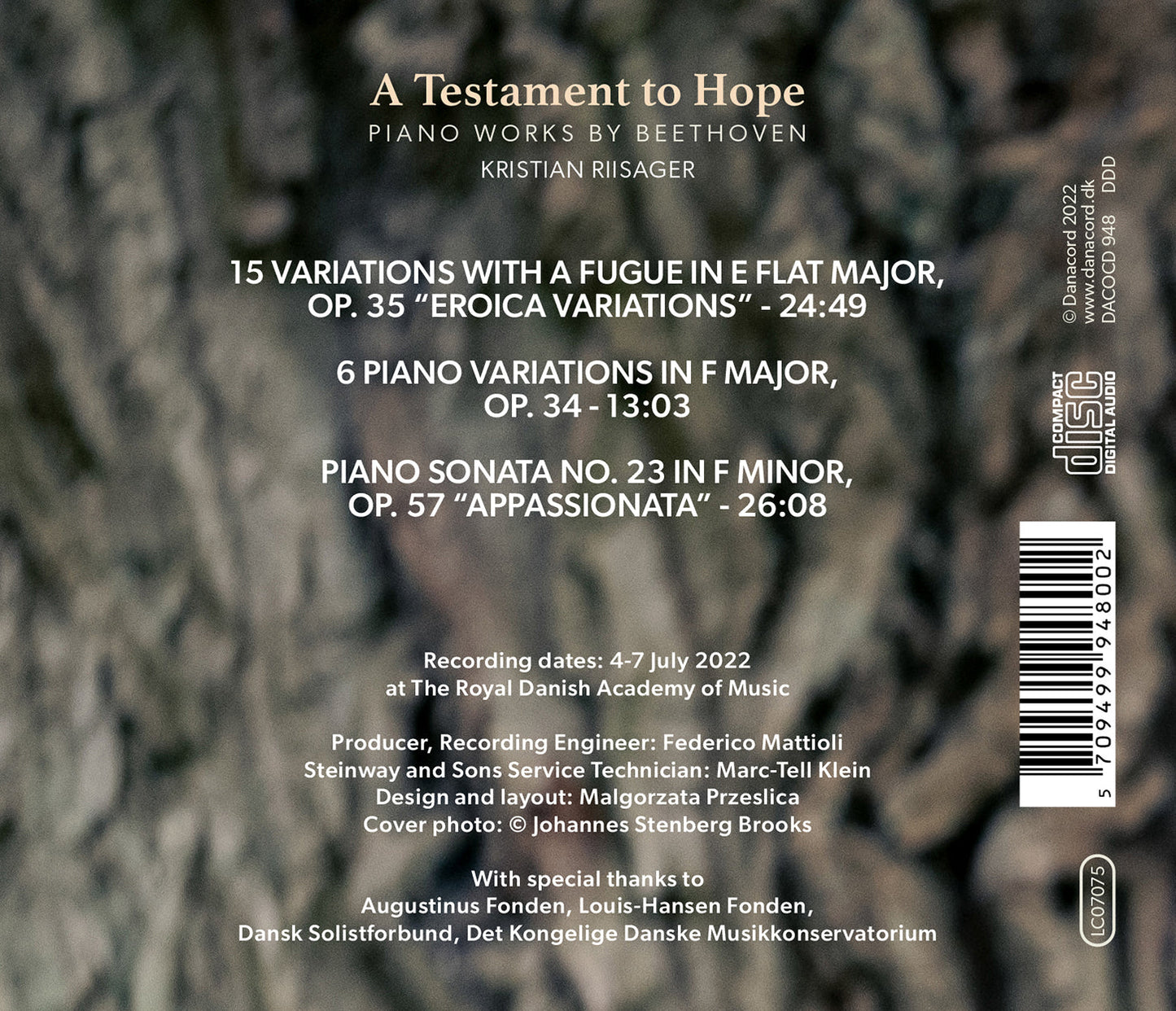 Beethoven: A Testament To Hope - Piano Works
