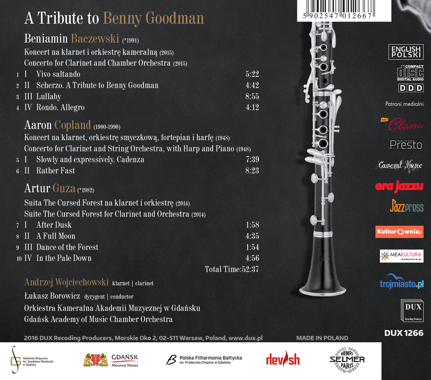 A Tribute To Benny Goodman  Wojciechowski, Gdansk Academy Of Music Chamber Orchestra, Borowicz