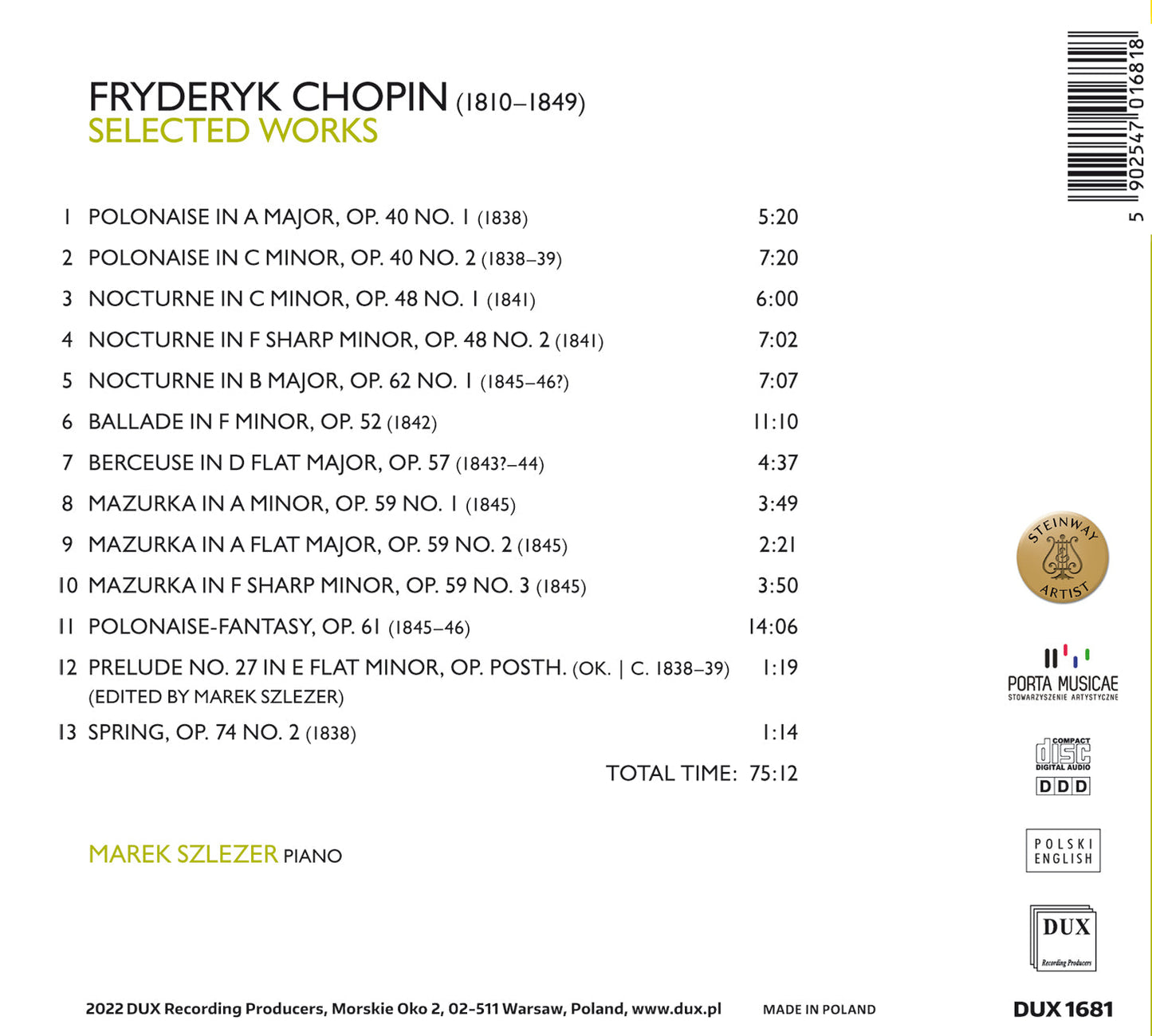 Chopin: Selected Works
