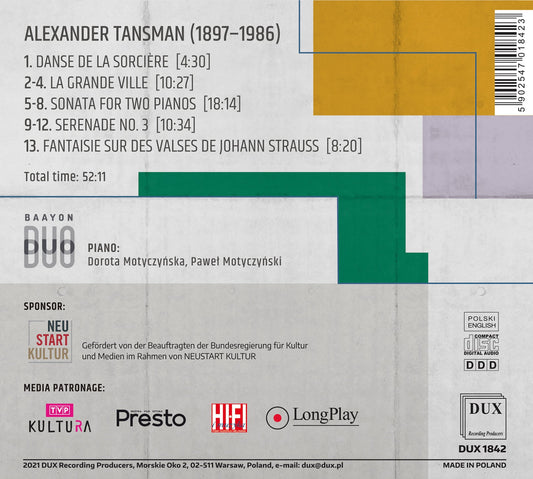 Tansman: Grande Ville - Works for piano duo