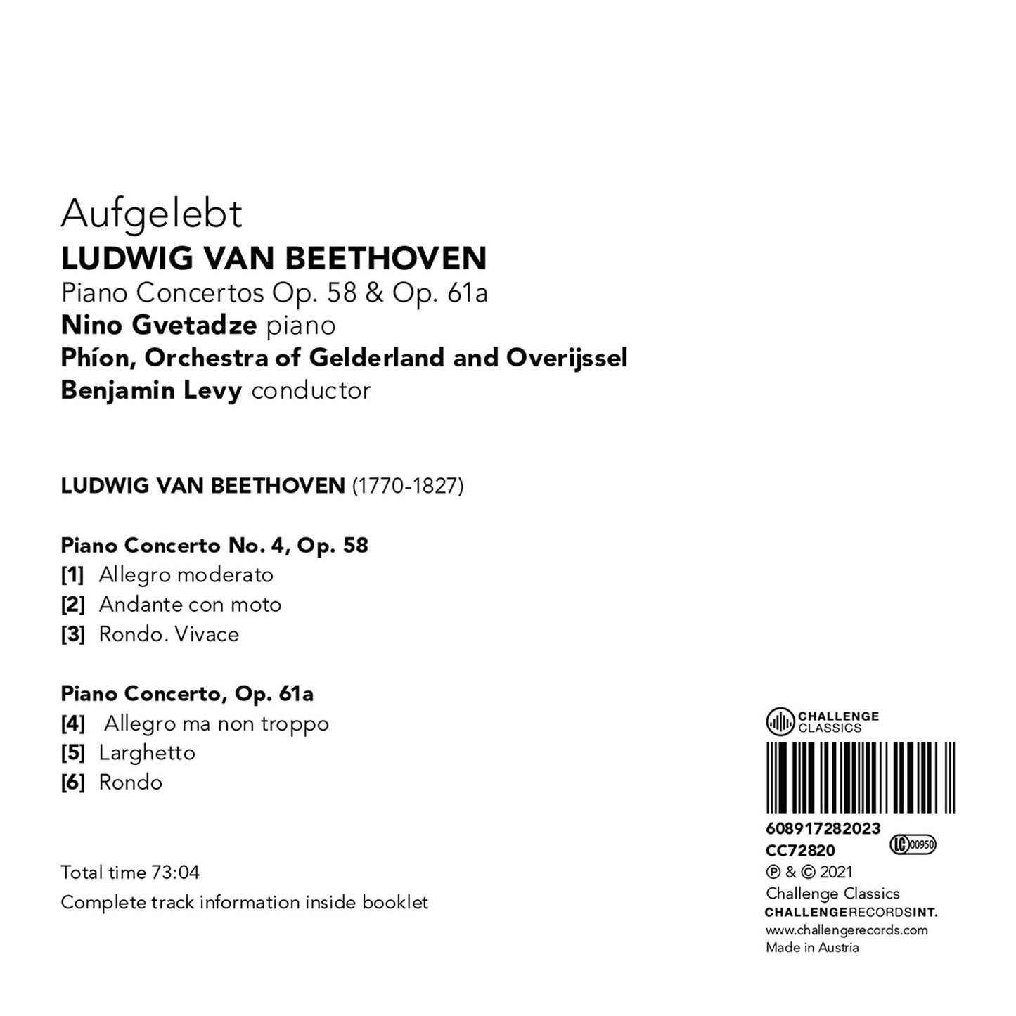 Beethoven: Piano Concertos Op. 58 & Op. 61